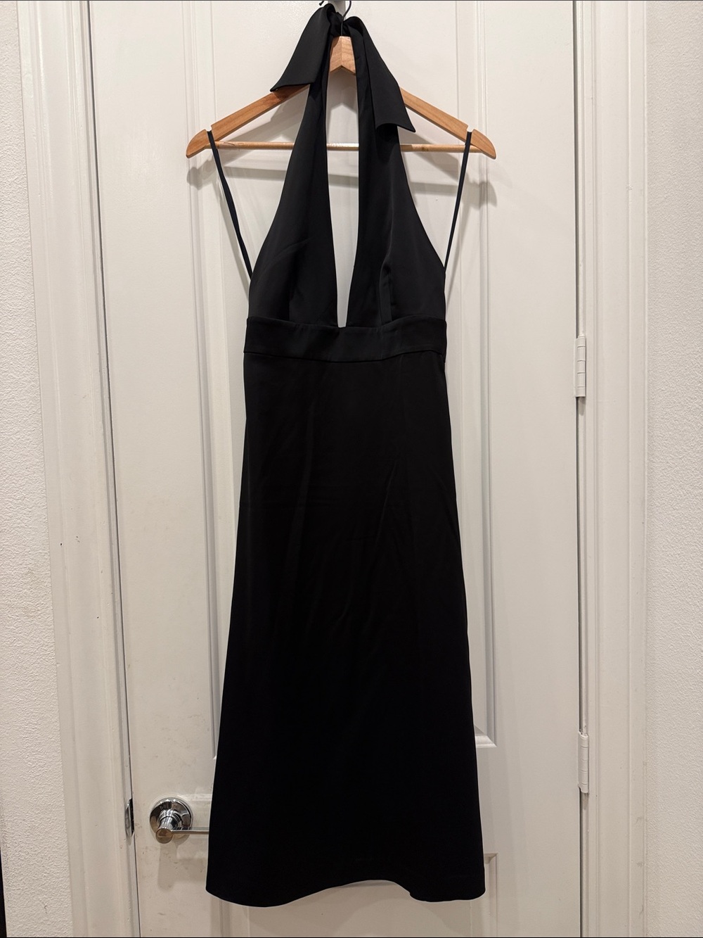 French Connection Black Halter Midi Dress